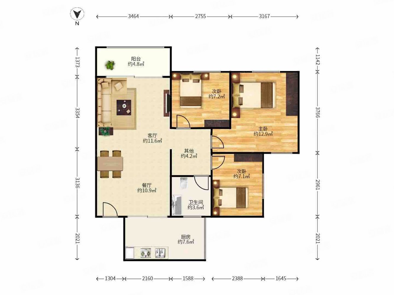 绿景蓝湾半岛大三房,户型方正实用,拎包入住,绿景蓝湾半岛二手房,780