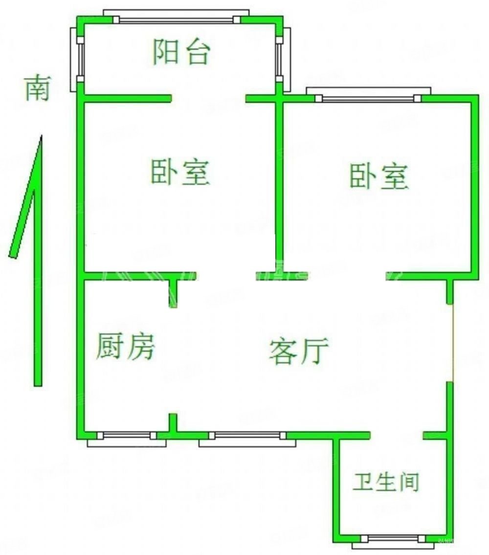 扬子八村2室1厅1卫55.73㎡南北76万