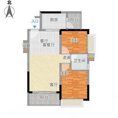 瓷都国际华城2室2厅1卫110㎡南北64.8万