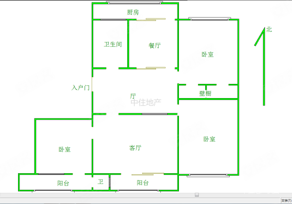 英雄山路130号院3室2厅2卫124.71㎡南北191万