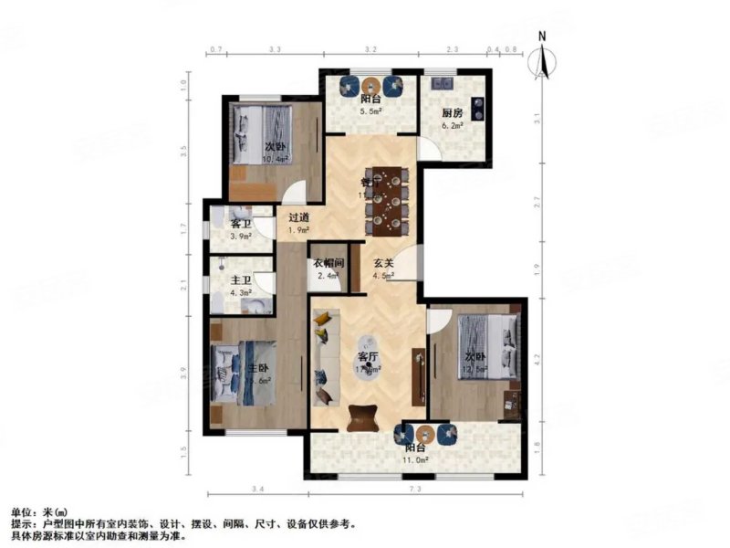 中建昆明澜庭2期3室2厅2卫140㎡南北240万