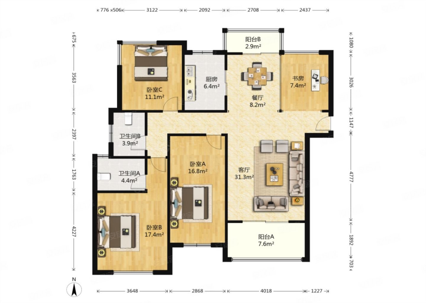 金辉融侨城 南北通透 金螳螂硬装 40w 带车位 可谈
