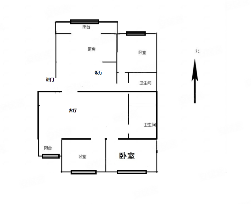 石桥西区(北区)3室2厅2卫108㎡南北179万