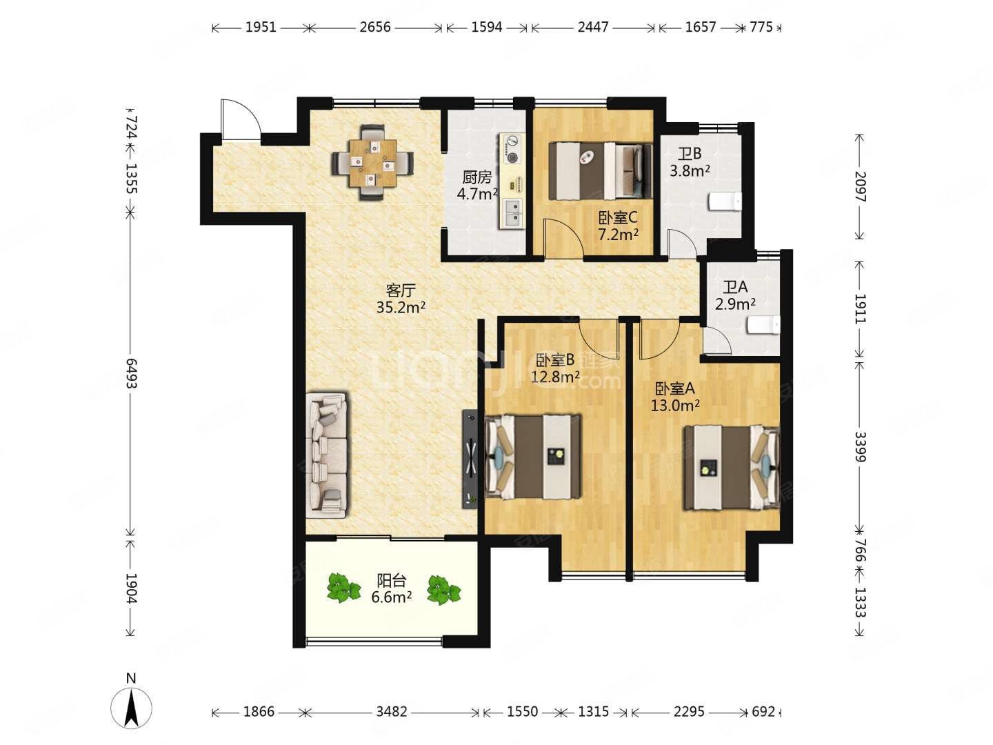 西海岸 南向采光好 双卫生间 高楼层视野无遮挡 精装好房,绿地缤纷城