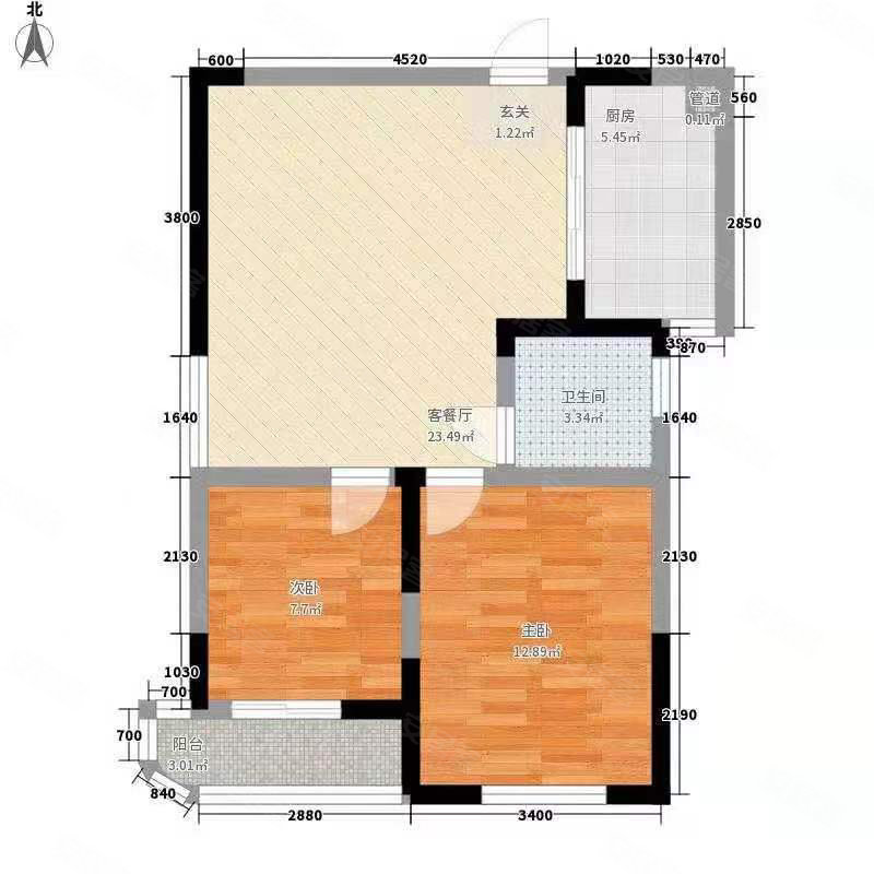 城东新村2室1厅1卫59㎡南北34.8万