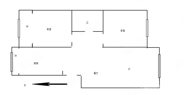 容彩公寓2室1厅1卫110.31㎡东西131万