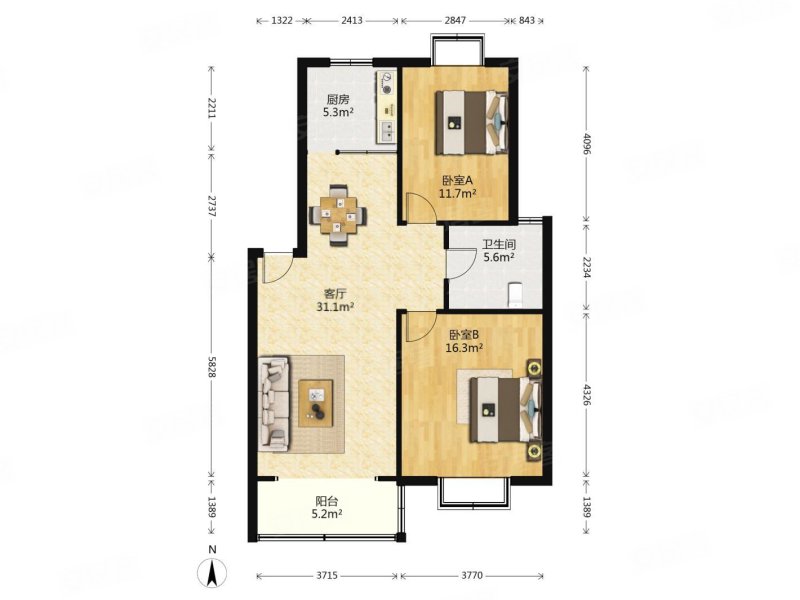 低密度社区 满二 楼层好 正规商品房 刚需两居 南向采光好