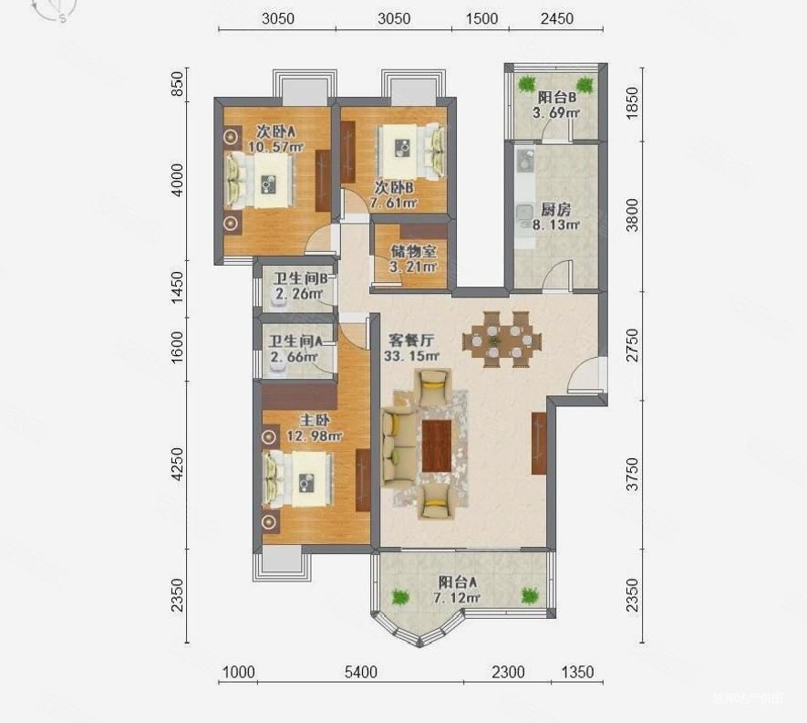 天山河畔花园~3居室~空间大~低楼层~主卧客厅朝南~看房有钥