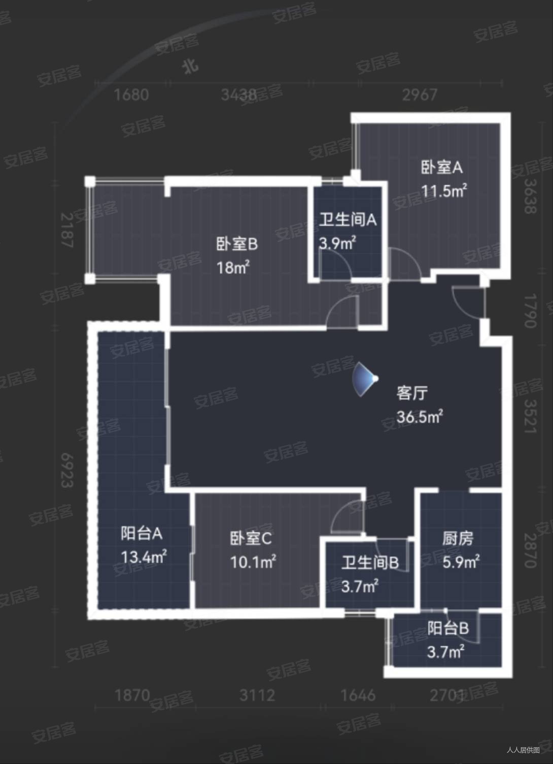 品质小区龙湖春森彼岸精装三房户型方正随时看房采光无恙