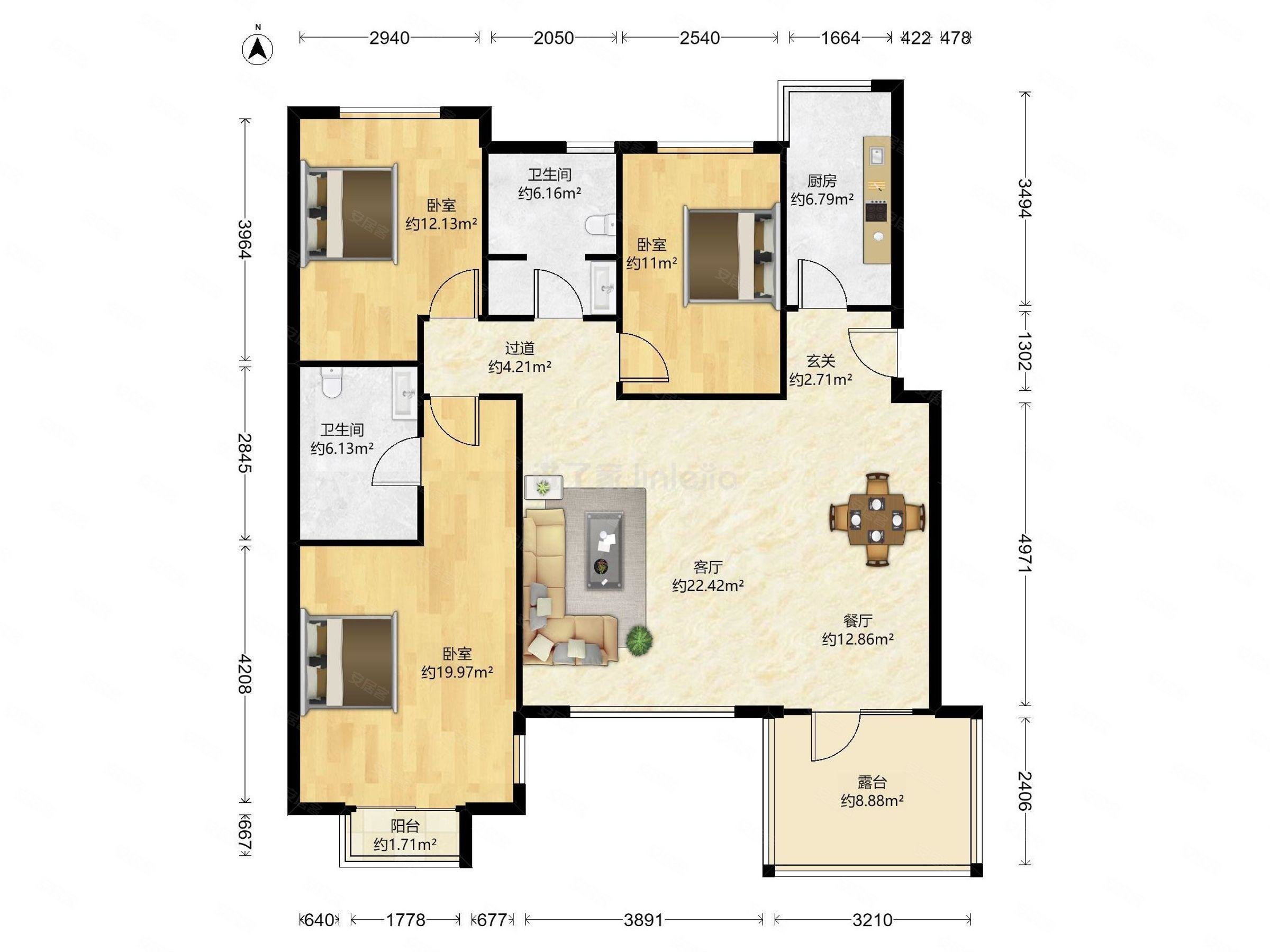 新上水晶城外跨楼梯花园洋房干净整洁无搭建