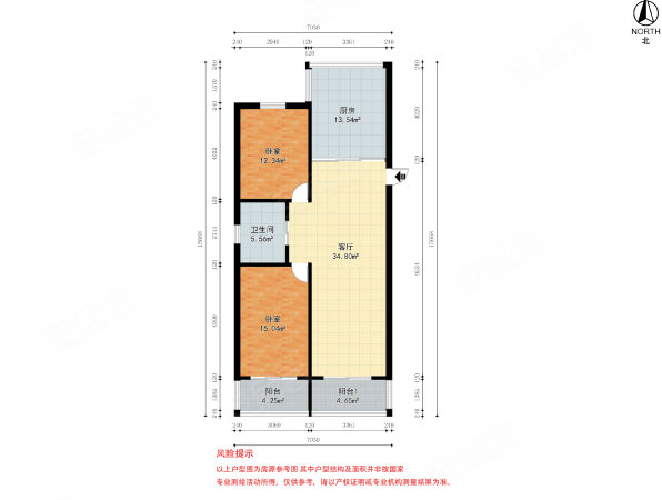 金玉苑2室1厅1卫101.46㎡南北710万