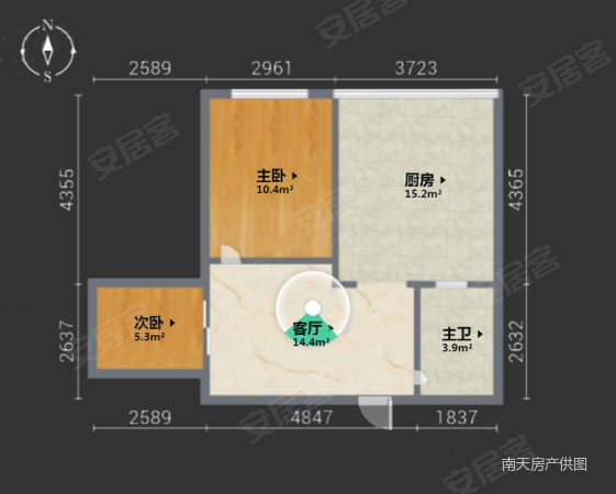 东雅新村2室1厅1卫61.07㎡北98万