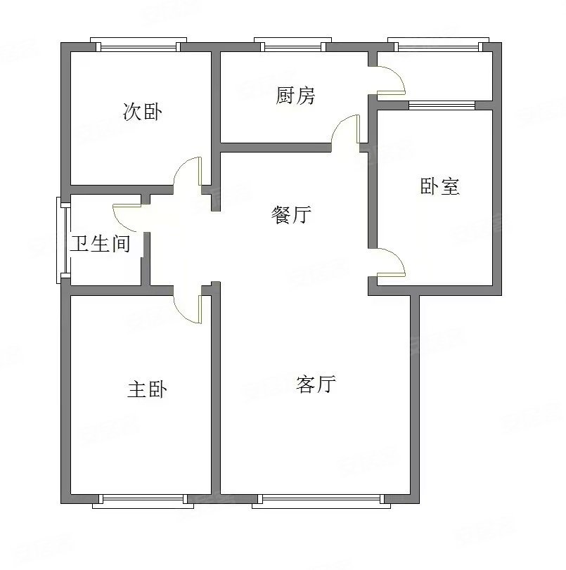 和昌国际城三期3室2厅2卫125㎡南北95万