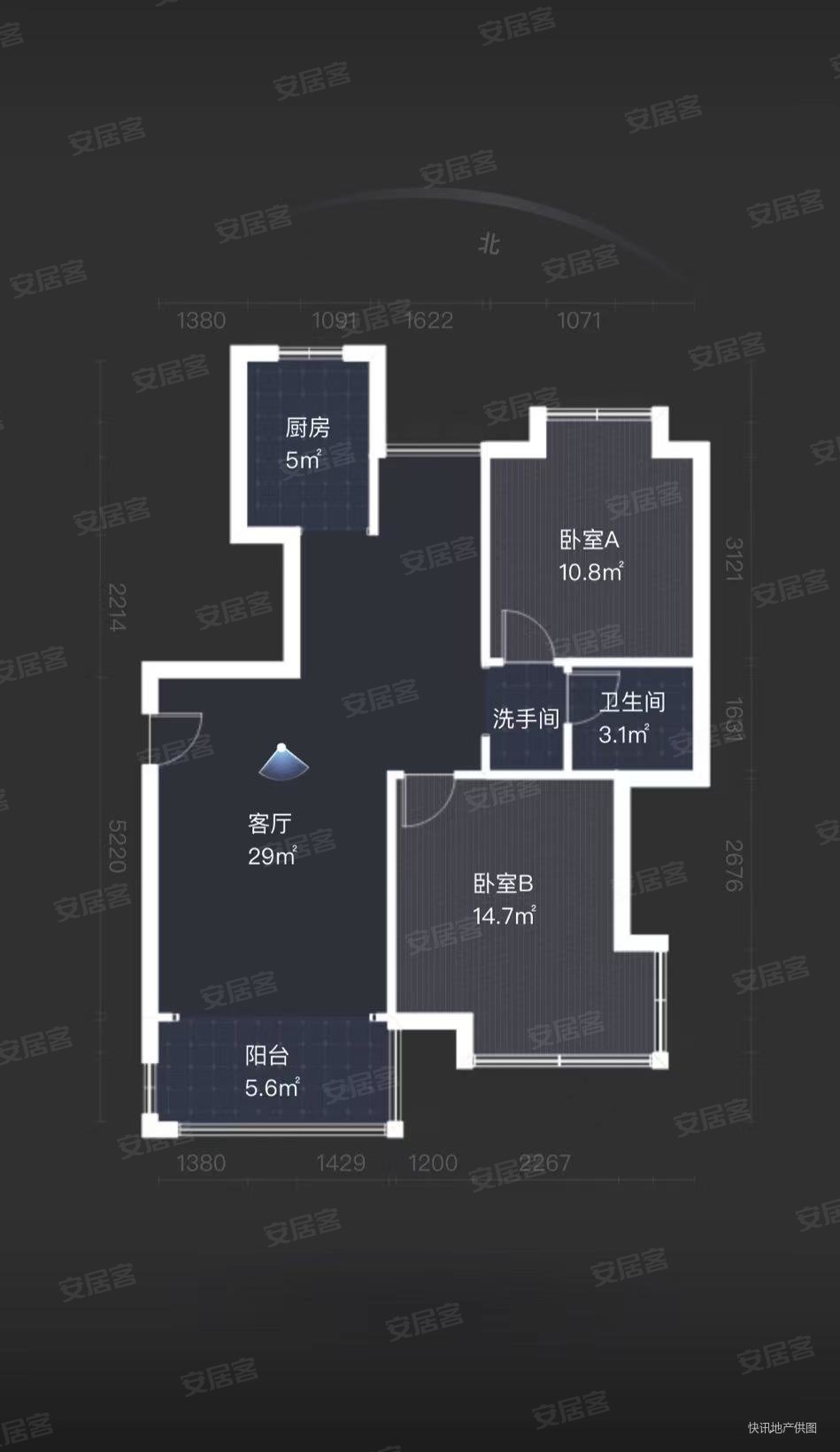 海淞苑2室2厅1卫88.89㎡南475万