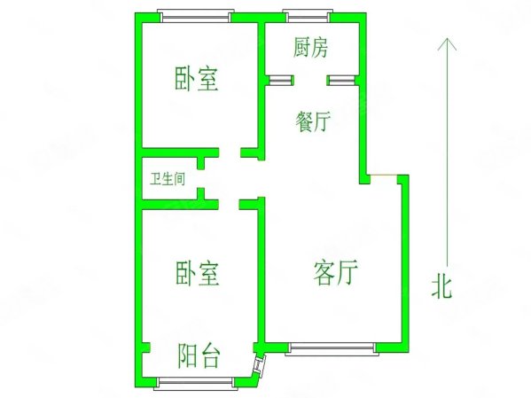 西山花园2室2厅1卫83.81㎡南北83万