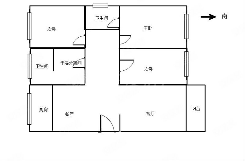 鸿翔御景3室2厅2卫138.9㎡南70万