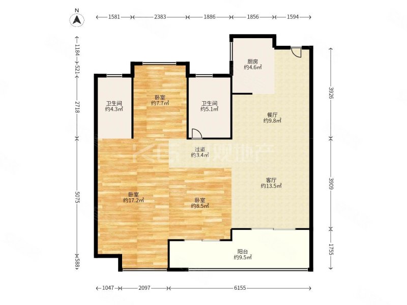 榕心映月二手房,299万,3室2厅,2卫,97平米