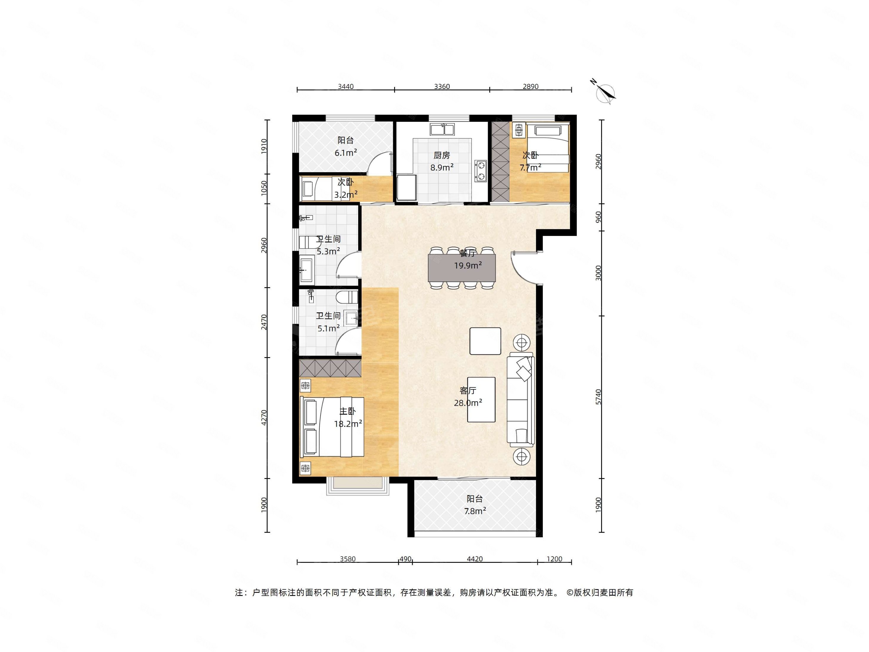 双卫格局 南北通透 东部办公区 福高,禹洲融信cone玺湾二手房,215万,3