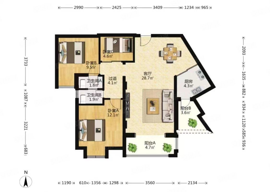 禹洲中央海岸(二期) 高楼层采光充足 商圈成熟 房龄新