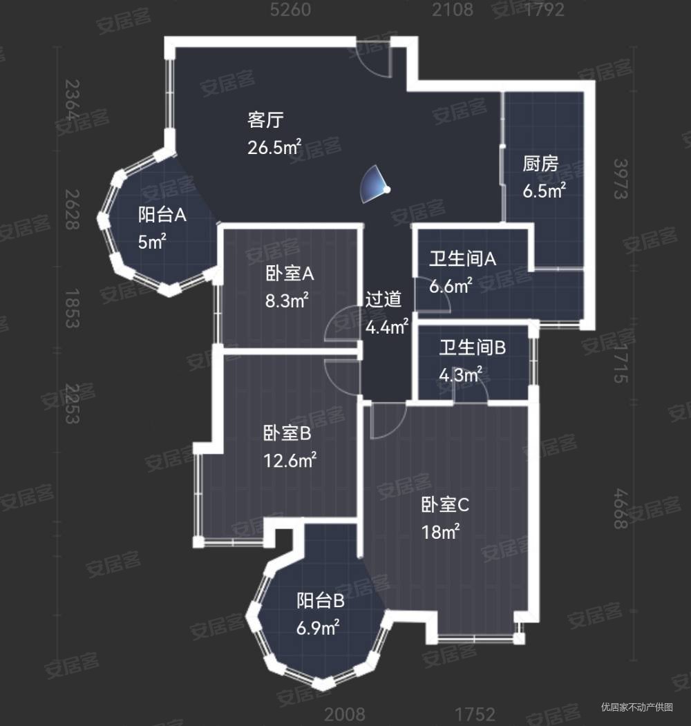 天正银河湾3室2厅2卫131㎡南125万