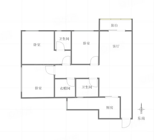 东原锦悦3室2厅2卫96㎡东南120万