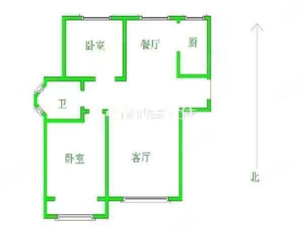 东升家园2室2厅1卫99.75㎡南北110万