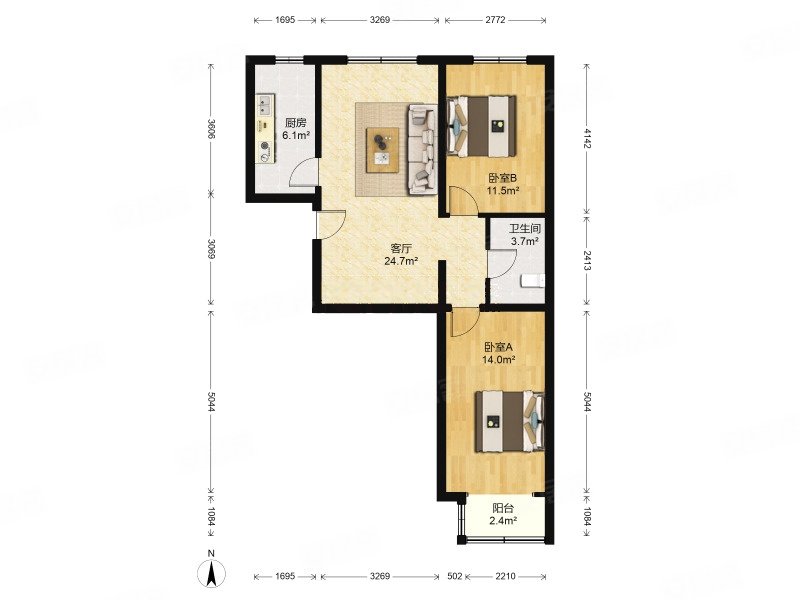 望京酒仙桥东坝金隅汇景苑81平二居委托找我省
