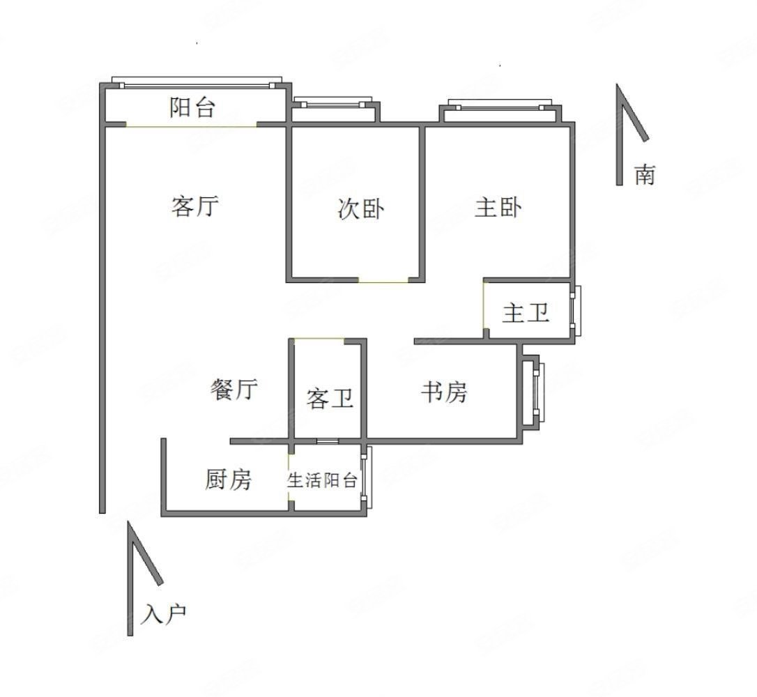 建昌卡斯迪亚3室2厅1卫92㎡南北54.5万