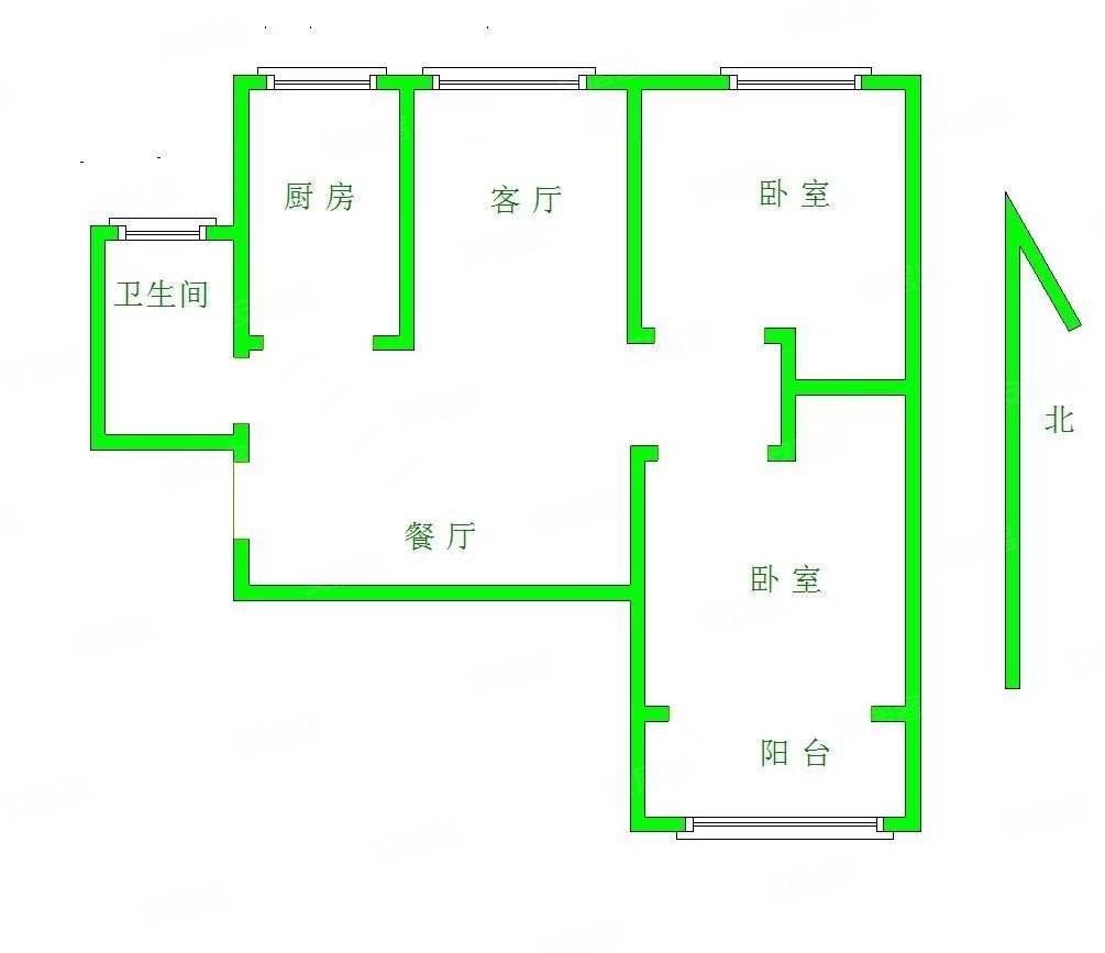 金鹏天鹅湾2室2厅1卫92㎡南北72万