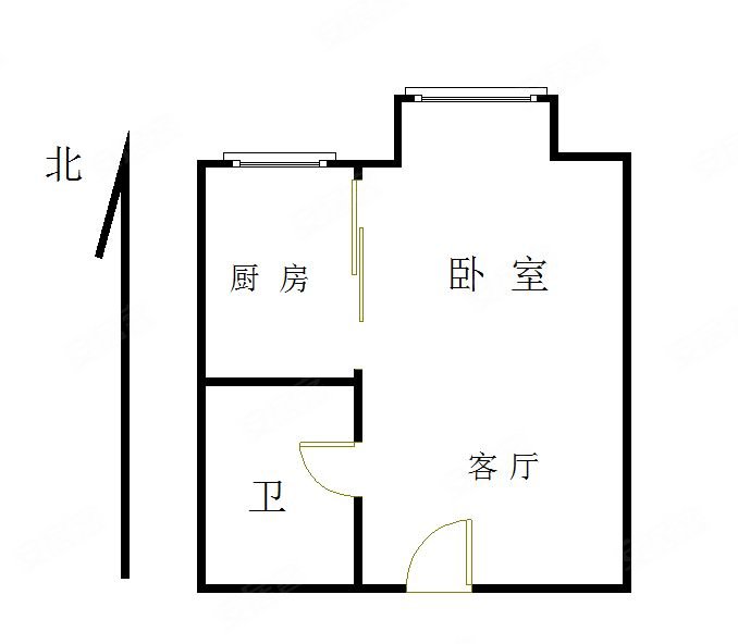 城开国际1室1厅1卫41.61㎡北199万