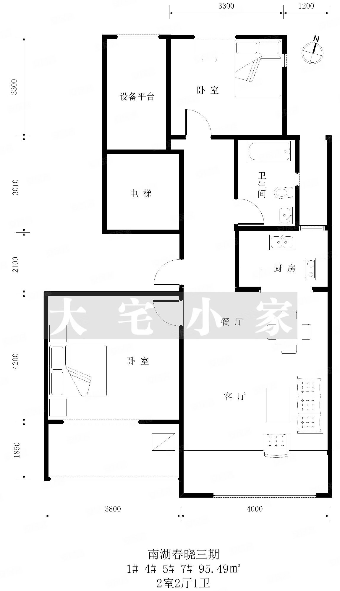 南湖春晓栖霞苑2室2厅1卫92㎡南北124万