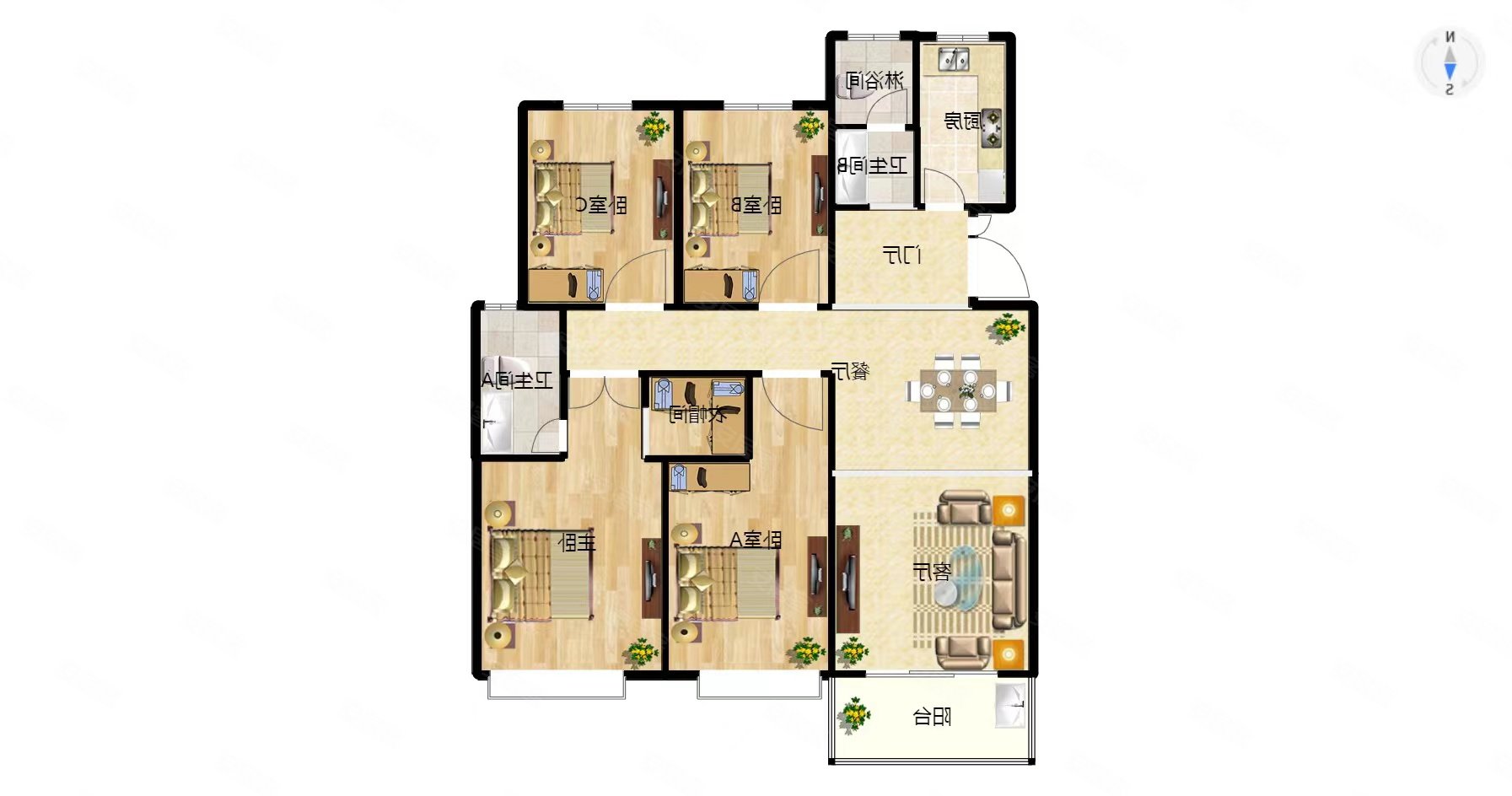 世纪凤凰城改善4室单价11万全天采光遮挡可大刀急售