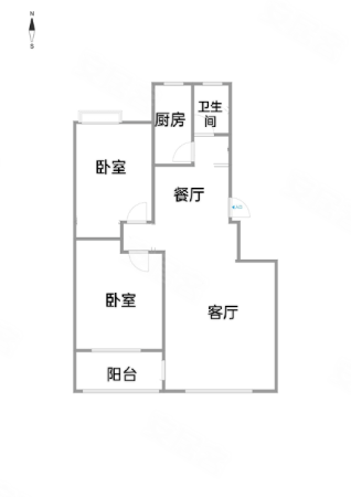 建桥名苑2室2厅1卫93.61㎡南87.8万