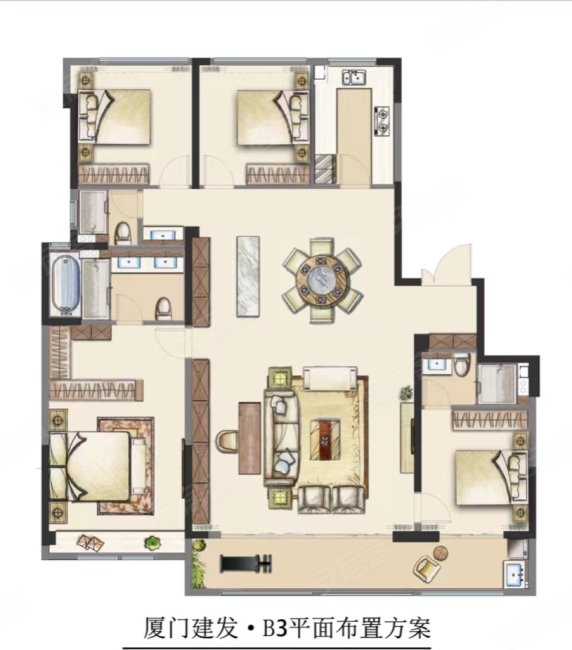 建发养云4室2厅3卫199㎡南北1080万