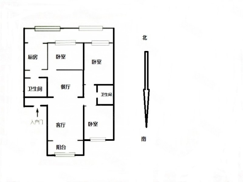 东菜园小区3室2厅2卫124.17㎡南北210万