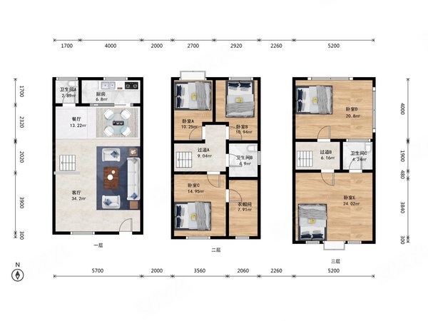 北京朝阳北苑时代庄园整租北苑时代庄园5室1厅出租房源真实图片