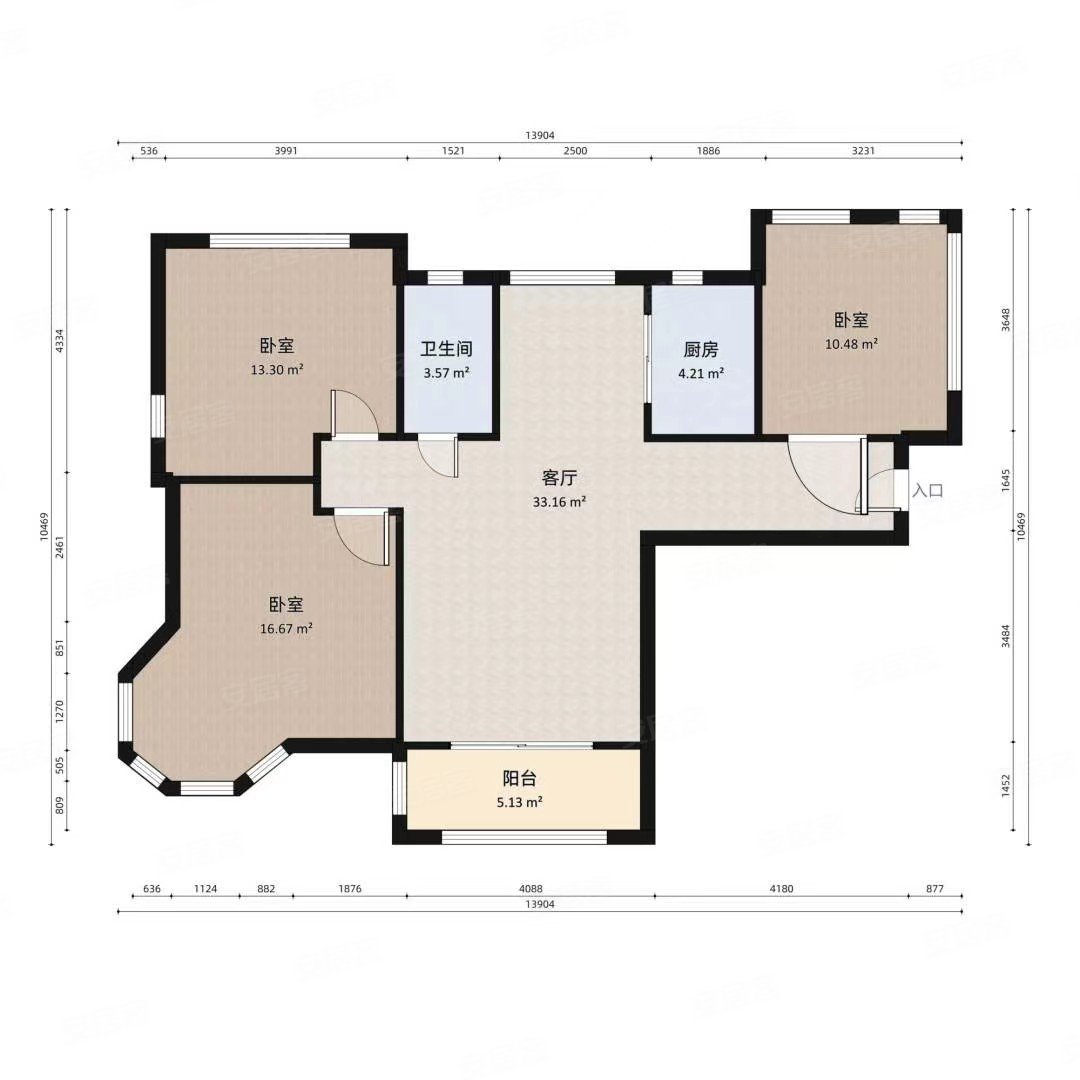 利海绿洲花园(西区)3室2厅1卫99㎡南北99万