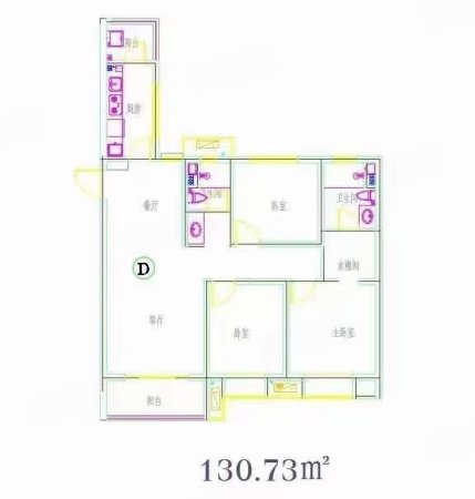 安诚御花苑(A区)3室2厅2卫130.73㎡南北76万