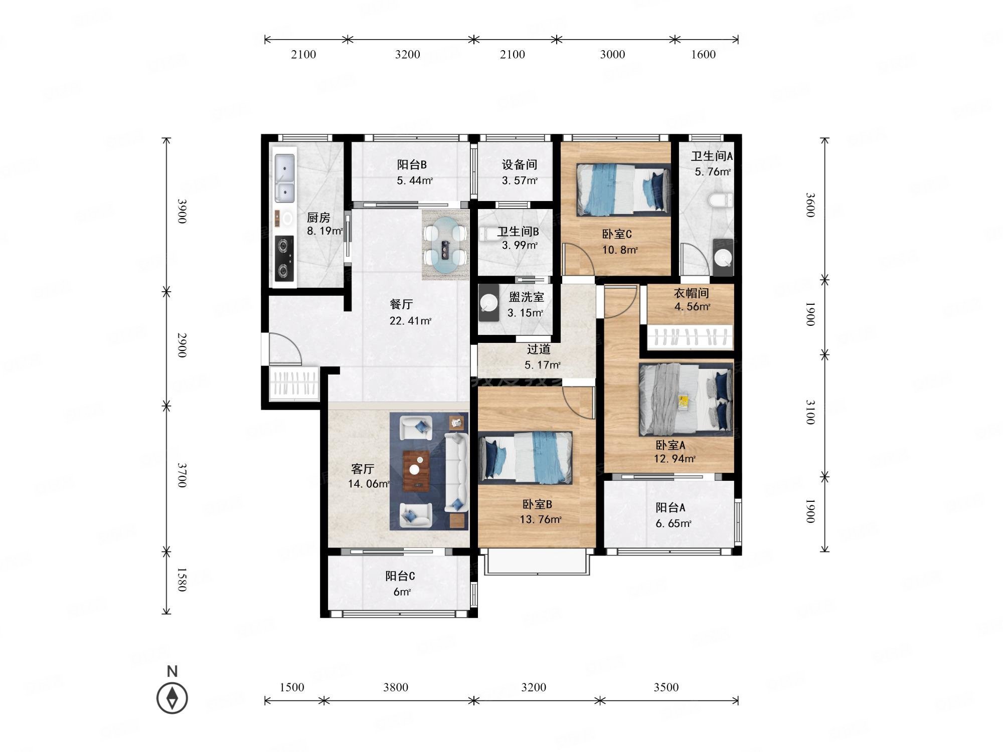 文晖板块 嘉里城旁 朗诗乐府 高品质 装标7100元  3室