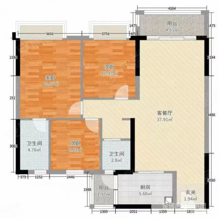 蓝光公园学府3室2厅2卫112㎡南北64.5万