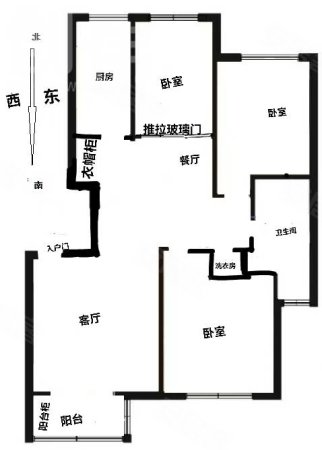 时代花园(蓟县)3室2厅1卫104㎡南北115万