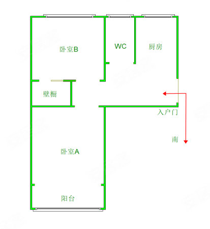 和平楼社区2室1厅1卫53.5㎡南北54.2万