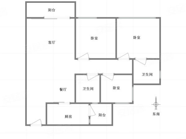 保利花半里玫瑰园3室2厅2卫95.51㎡东117万