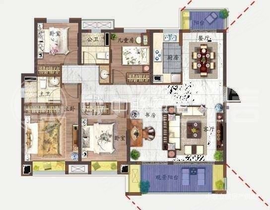 联发君领兰溪4室2厅2卫137.96㎡南北232万