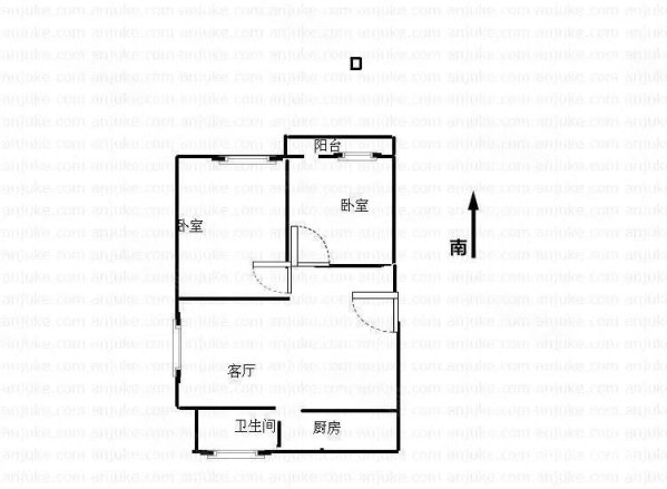 盛江花苑金桂园(北区)2室2厅1卫60㎡南北50万