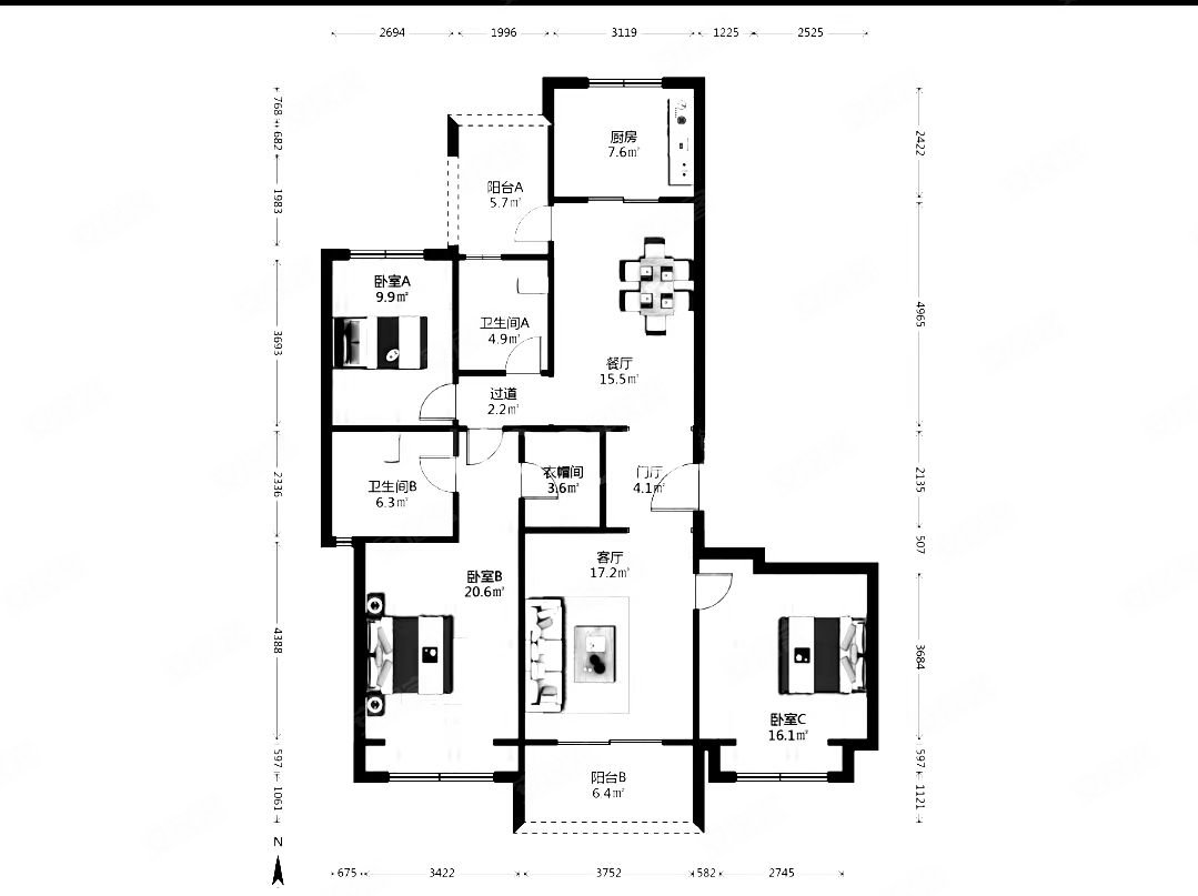 近医院 次新小区 产权清晰 精装可拎包入住 商圈成熟 板楼,雅颂居二手