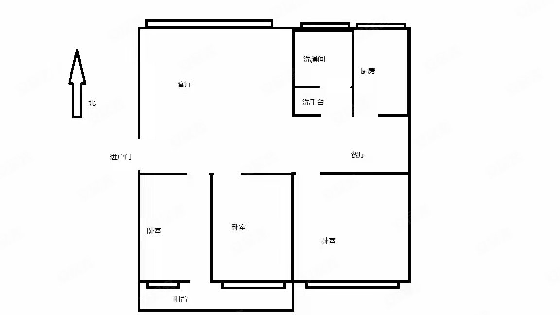 山水绿城桂花园3室2厅1卫119㎡南北69.8万