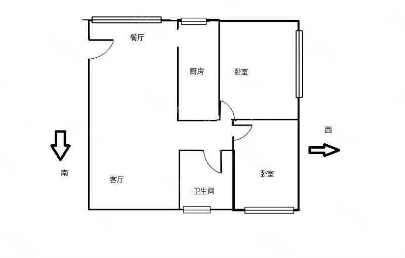 白马西区东碧组团2室2厅1卫77㎡南北62万