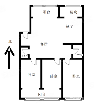 铁一中隔壁青龙小区3室2厅2卫双阳台房出售