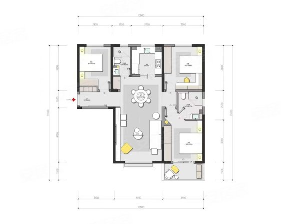 易水名苑3室2厅1卫121㎡南北90万